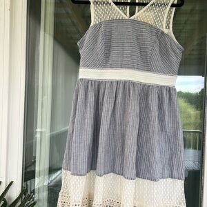 NWT Ryu Anthropology Sleeveless Summer Dress In Chambray Cotton Sz Large